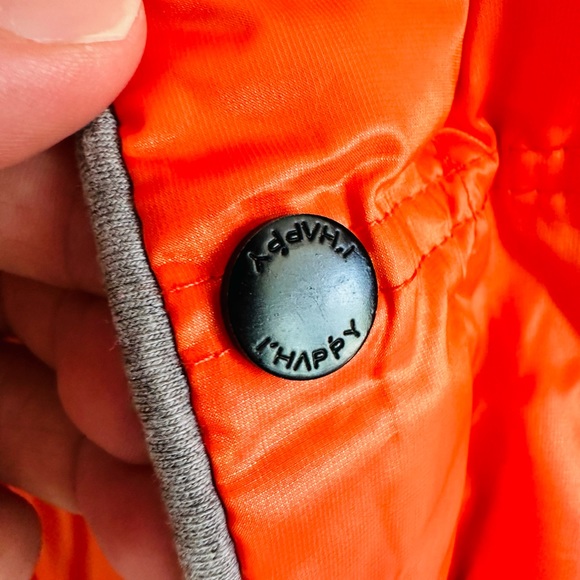 Happy Kids White Goose Down Puffer Jacket Women's Size M Orange Red Size M - Picture 6 of 10